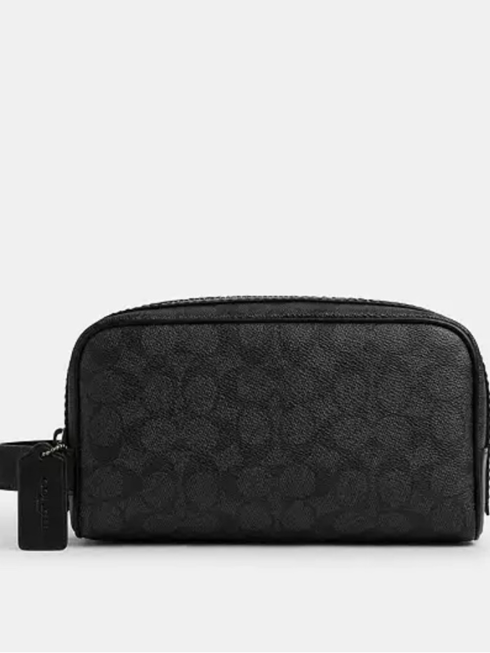 COACH SMALL TRAVEL KIT IN SIGNATURE GUNMETAL/CHARCOAL